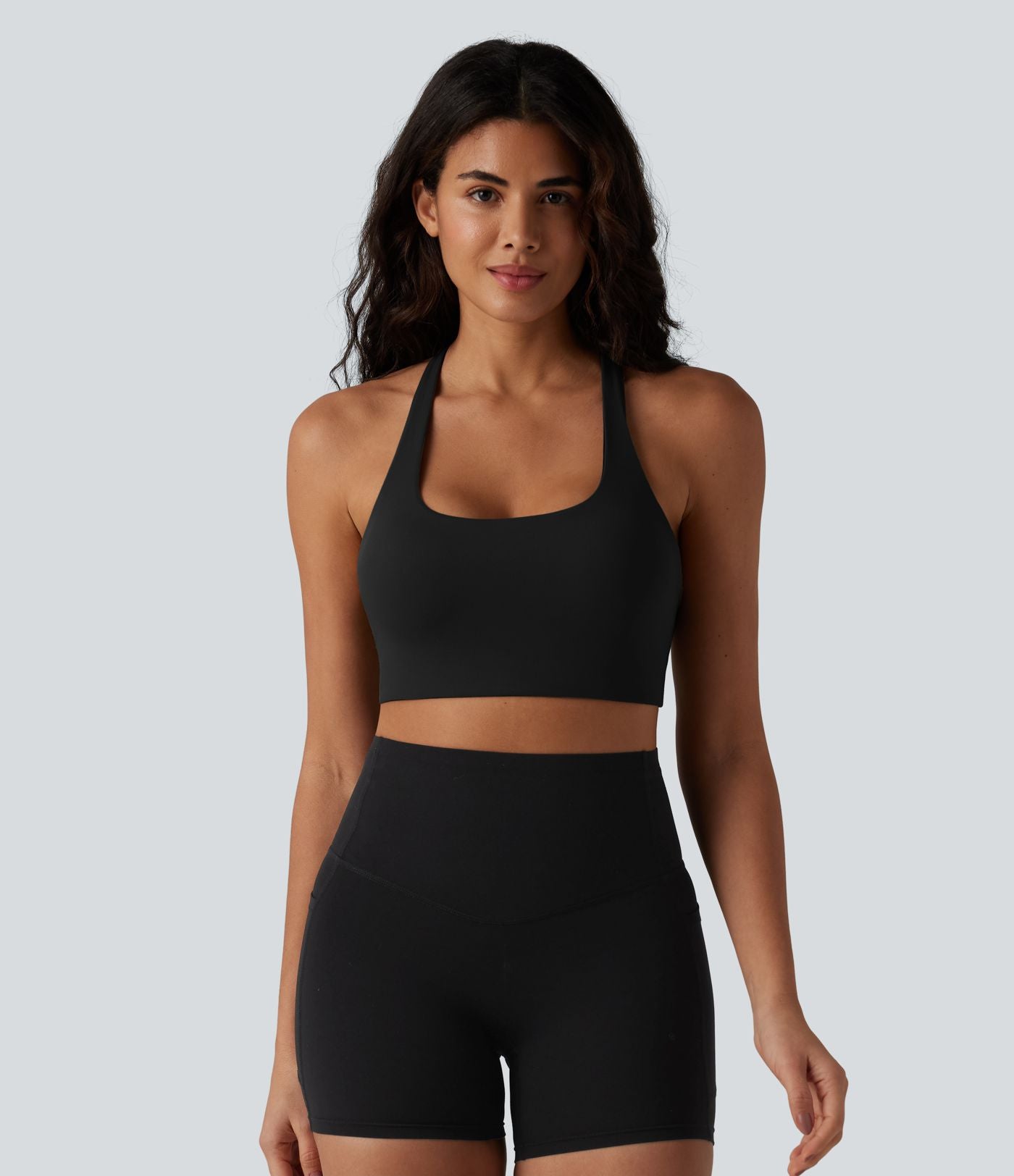 Brassière de sport SoftlyZero™ à maintien léger, dos nu, bretelles réglables, col en U, brassière intégrée bonnets B-DD