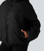 Doudoune casual oversize à col montant avec ourlet à cordon de serrage et poches