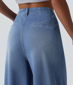 Halara Flex™ Jean évasé casual large taille haute avec poches