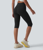 Legging de yoga corsaire SoftlyZero™ taille haute croisé avec poches - UPF50+