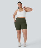 Short cycliste 17,5 cm d'entraînement gainant taille haute grande taille avec poches Halara UltraSculpt™