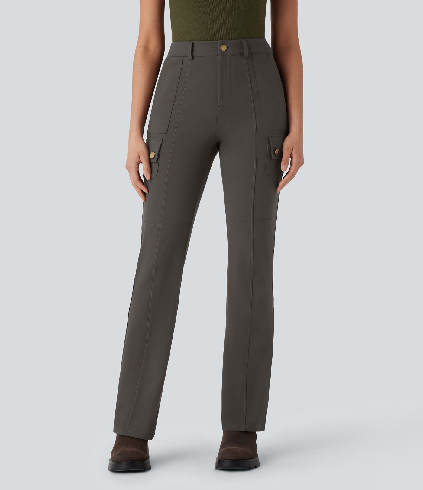 Pantalon cargo bootcut randonnée taille moyenne DayStretch avec poches