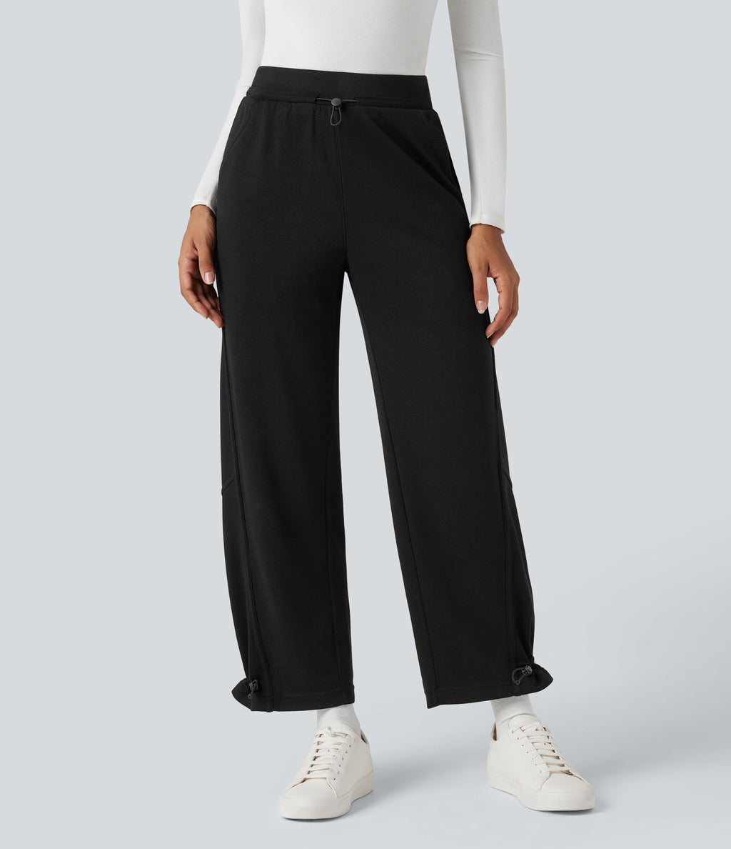 Pantalon jogging taille haute avec poches
