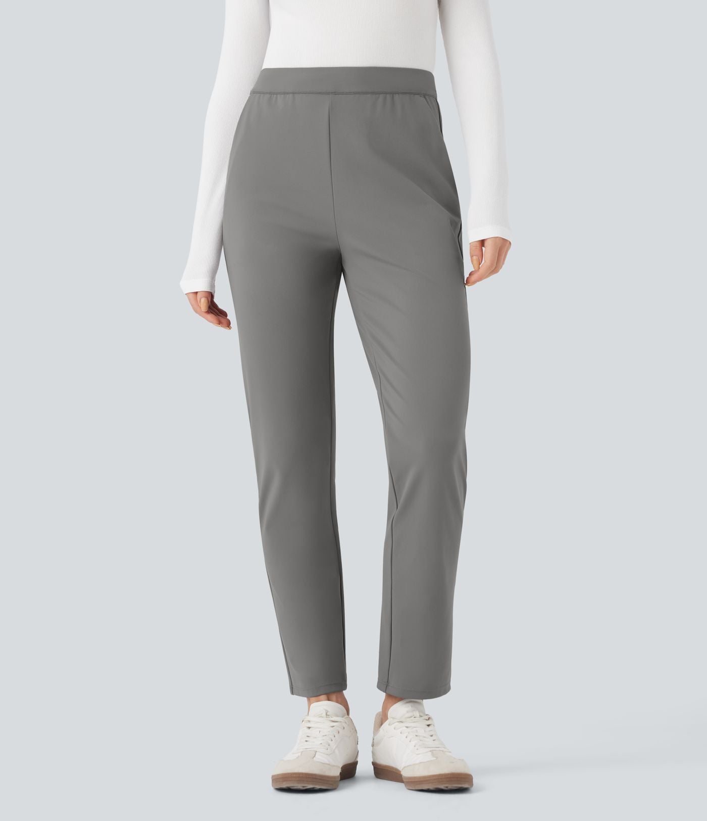 Pantalon de travail ajusté 7/8 repliable taille haute avec cordon de serrage Halara Flex™ DayStretch avec poches