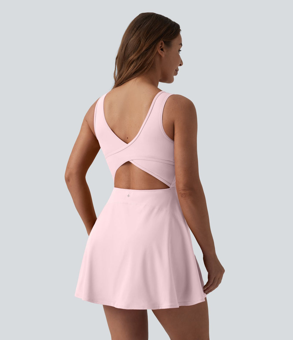 Robe de sport mini 2-en-1 SoftlyZero™ Airy col U poches effet frais InstantCool danse bonnets E-G, accès facile Easy Peasy