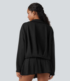 Veste décontractée SpacerTek™ à manches longues, col et plis, avec fermeture éclair