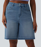 Halara Flex™ Bermuda casual en jean taille haute avec poches