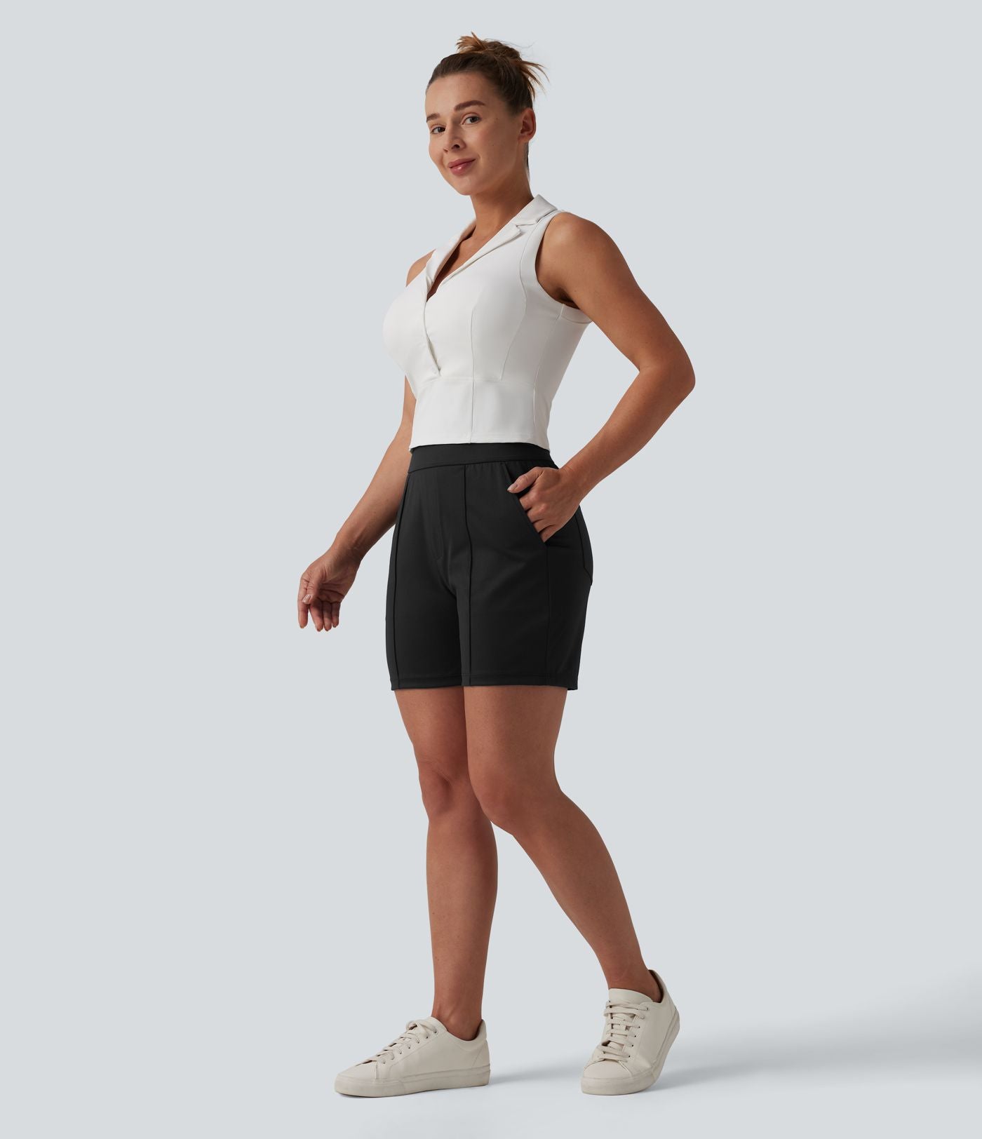 Short de golf séchage rapide taille mi-haute avec poches 12,5 cm - Golf Tee - UPF40+