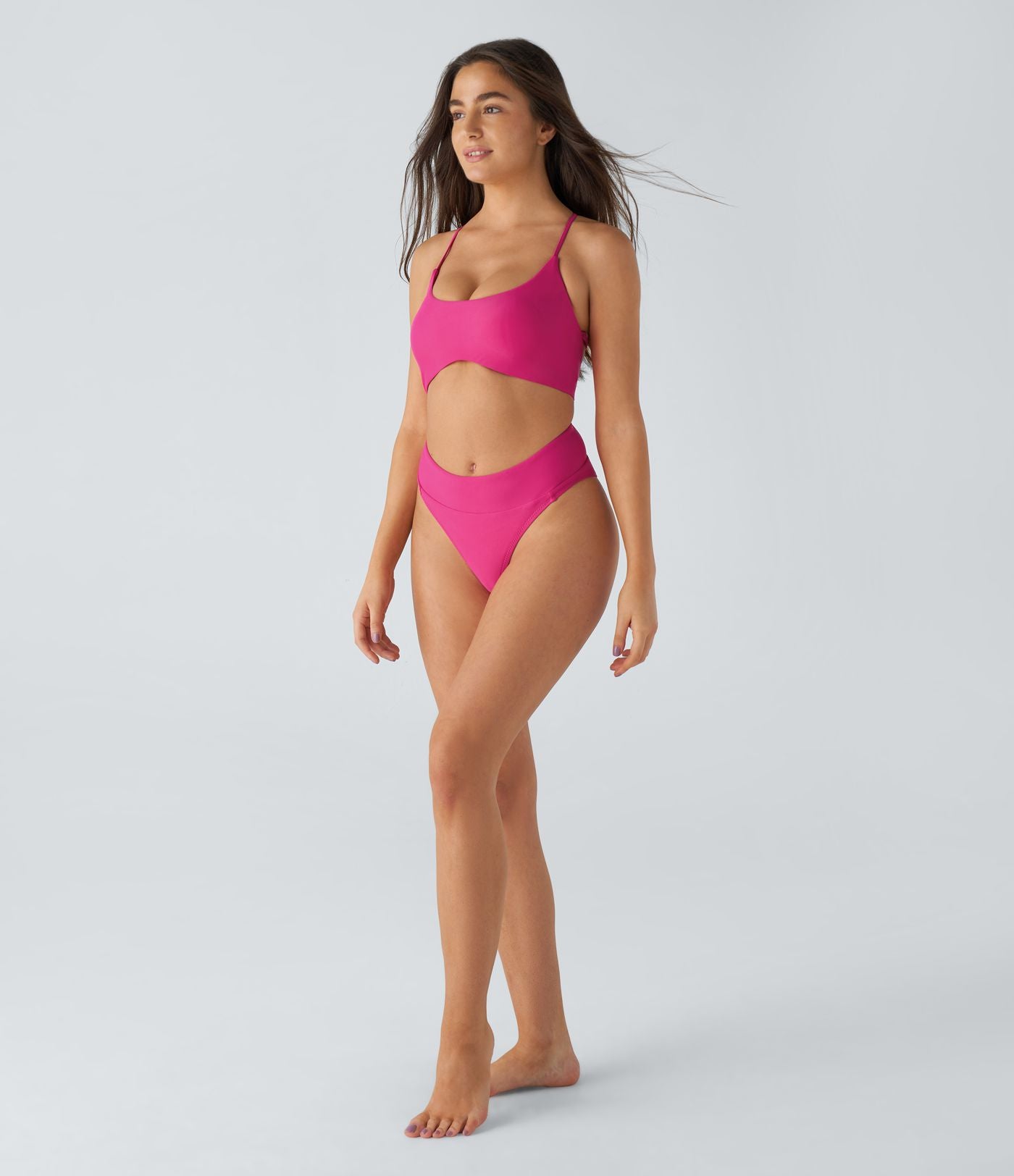 Maillot de Bain Bas de Bikini Taille Moyenne et Coupe Haute