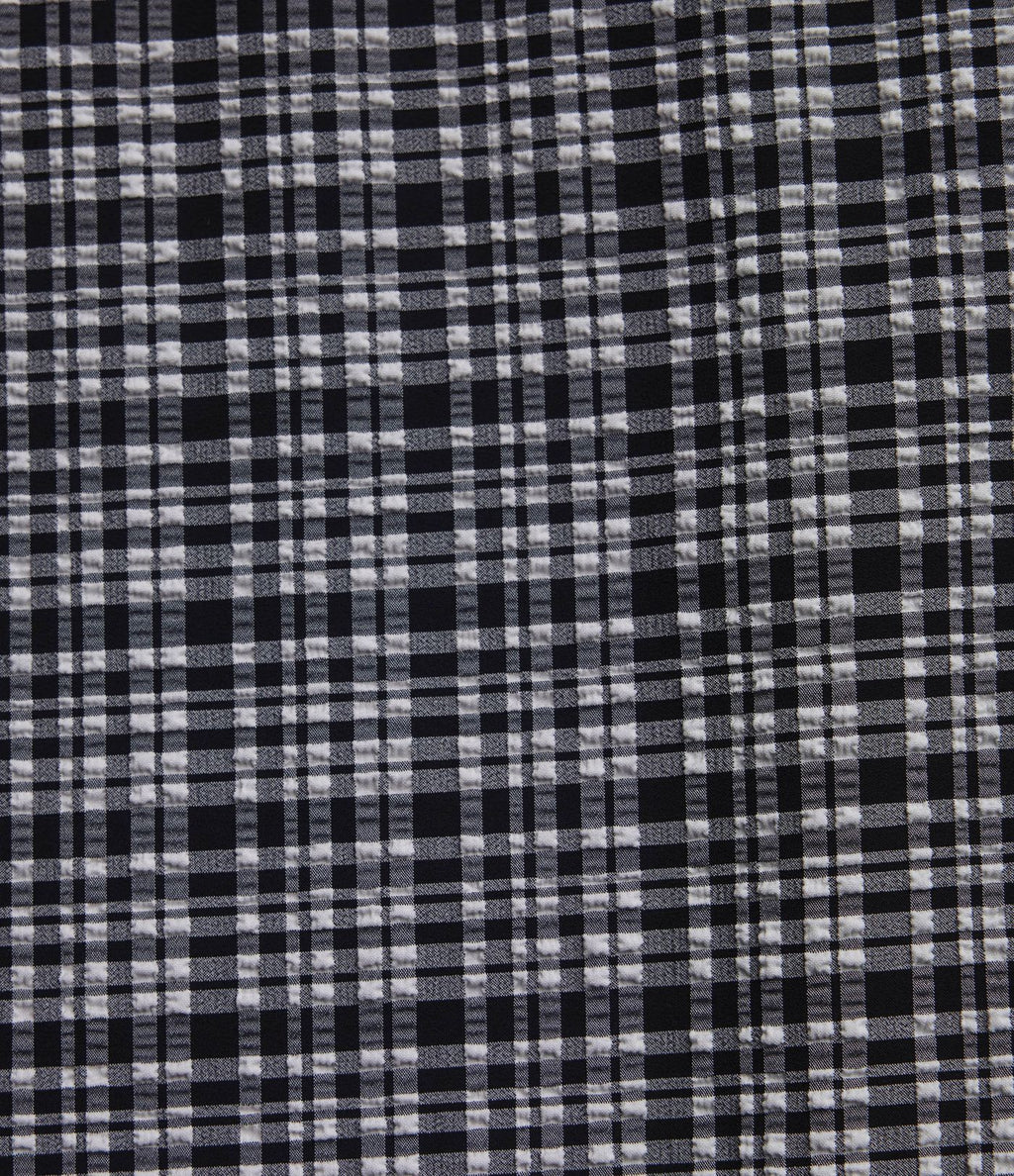 Pantalon large taille haute ventre plat à carreaux en tissu froissé séchage rapide avec poches