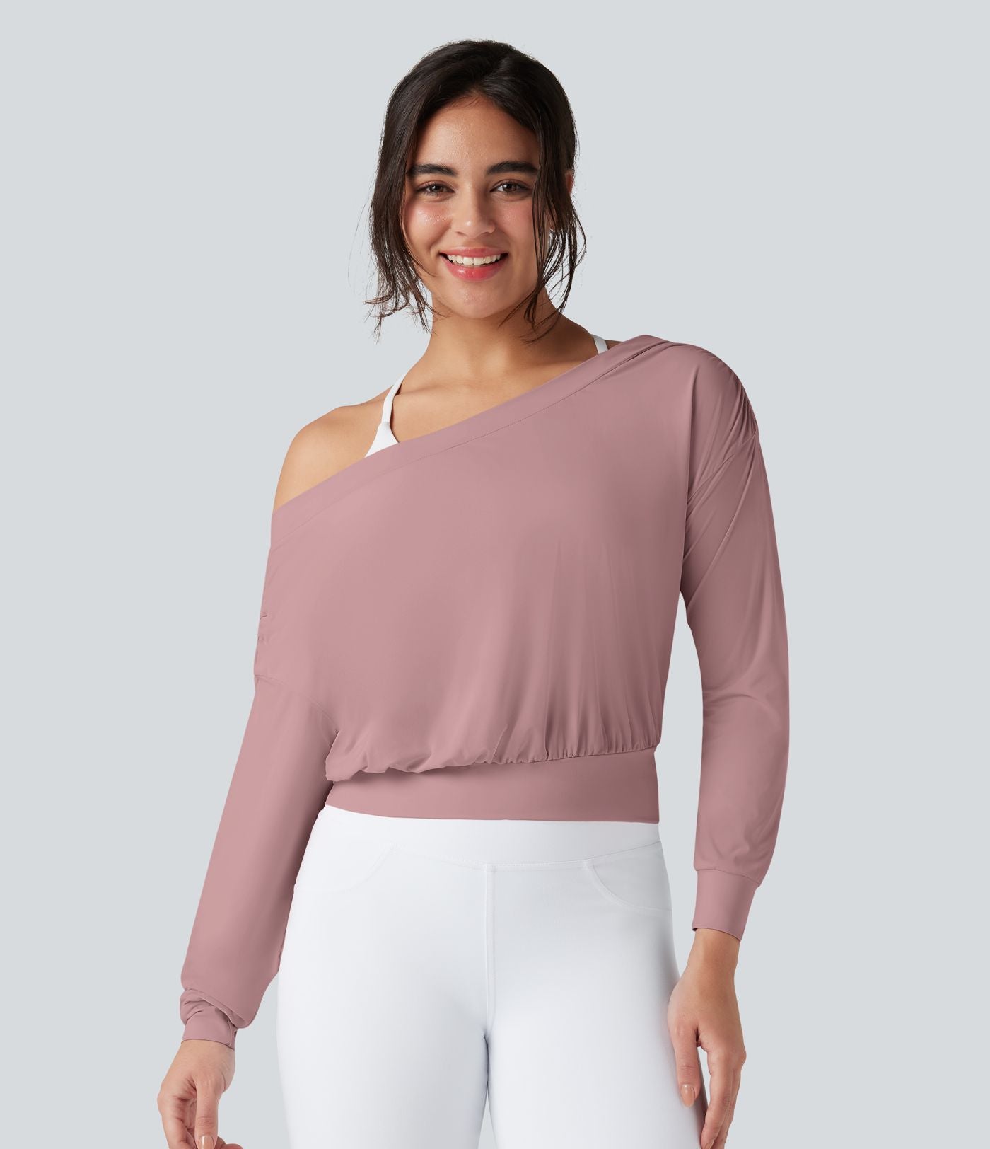 Haut de sport yoga oversize épaules dénudées effet frais InstantCool séchage rapide