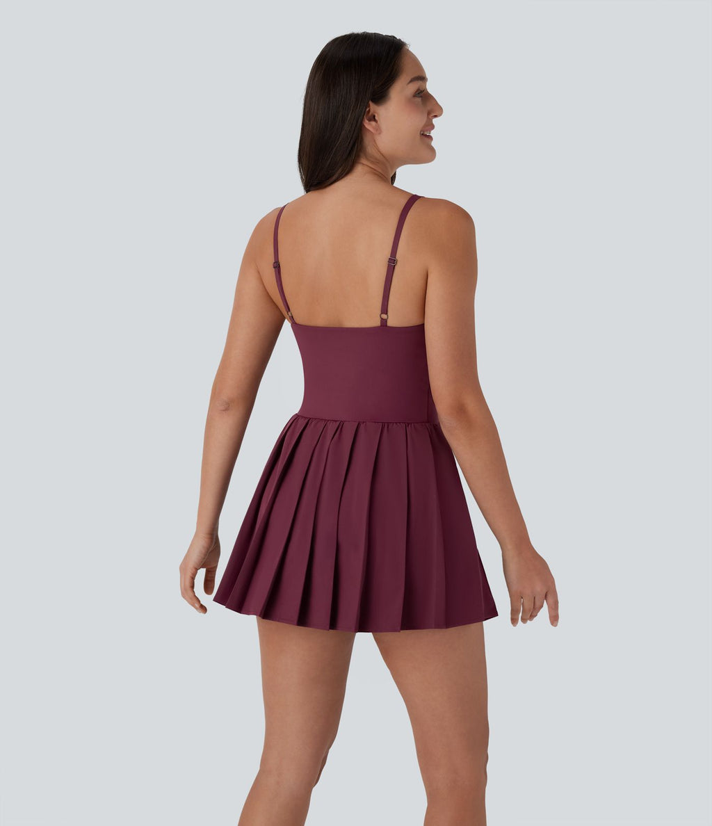 Breezeful™ Robe bain de soleil plissée à boucle ajustable 2-en-1 avec poche latérale séchage rapide micro-courte décontractée