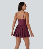 Breezeful™ Robe bain de soleil plissée à boucle ajustable 2-en-1 avec poche latérale séchage rapide micro-courte décontractée