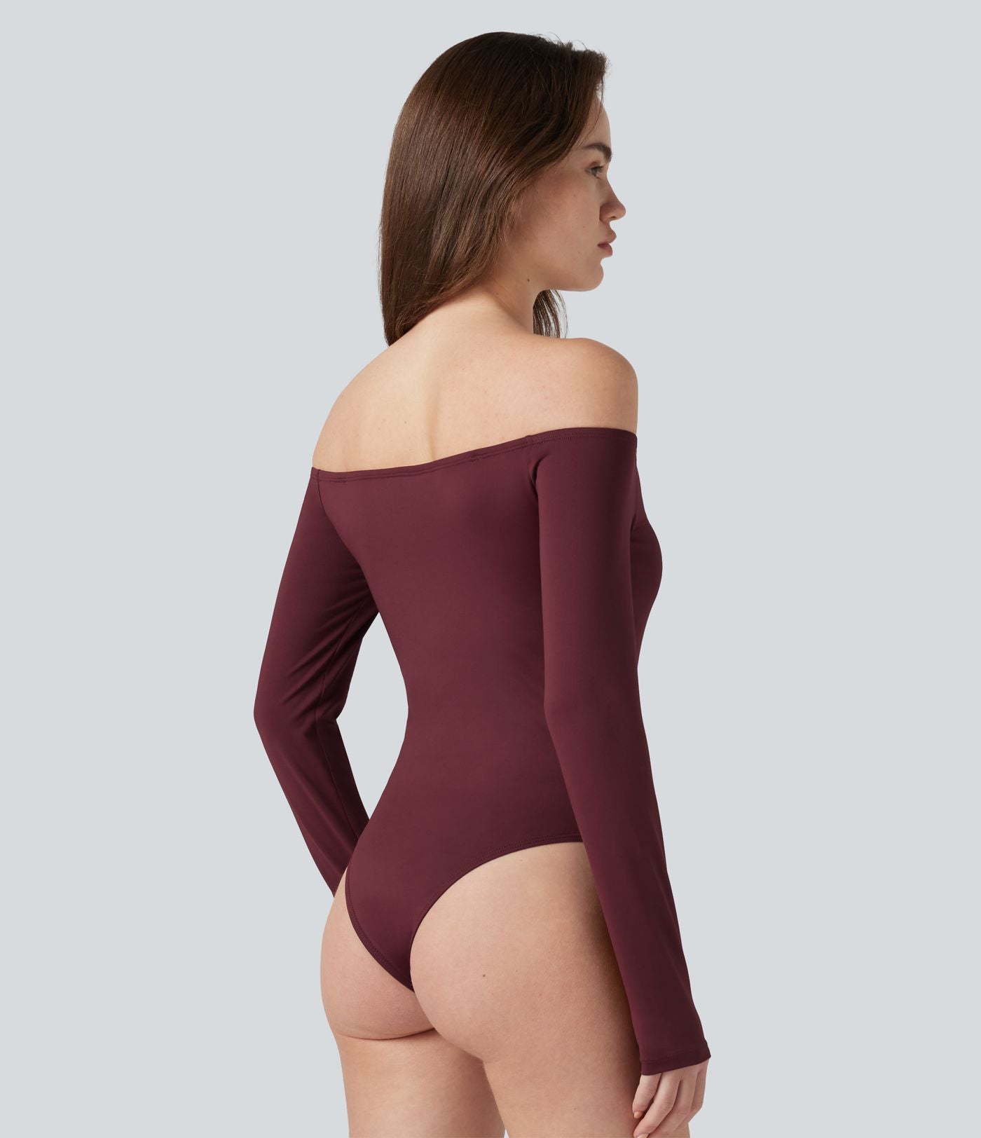 Body casual épaules dénudées à manches longues avec bretelles amovibles et brassière intégrée