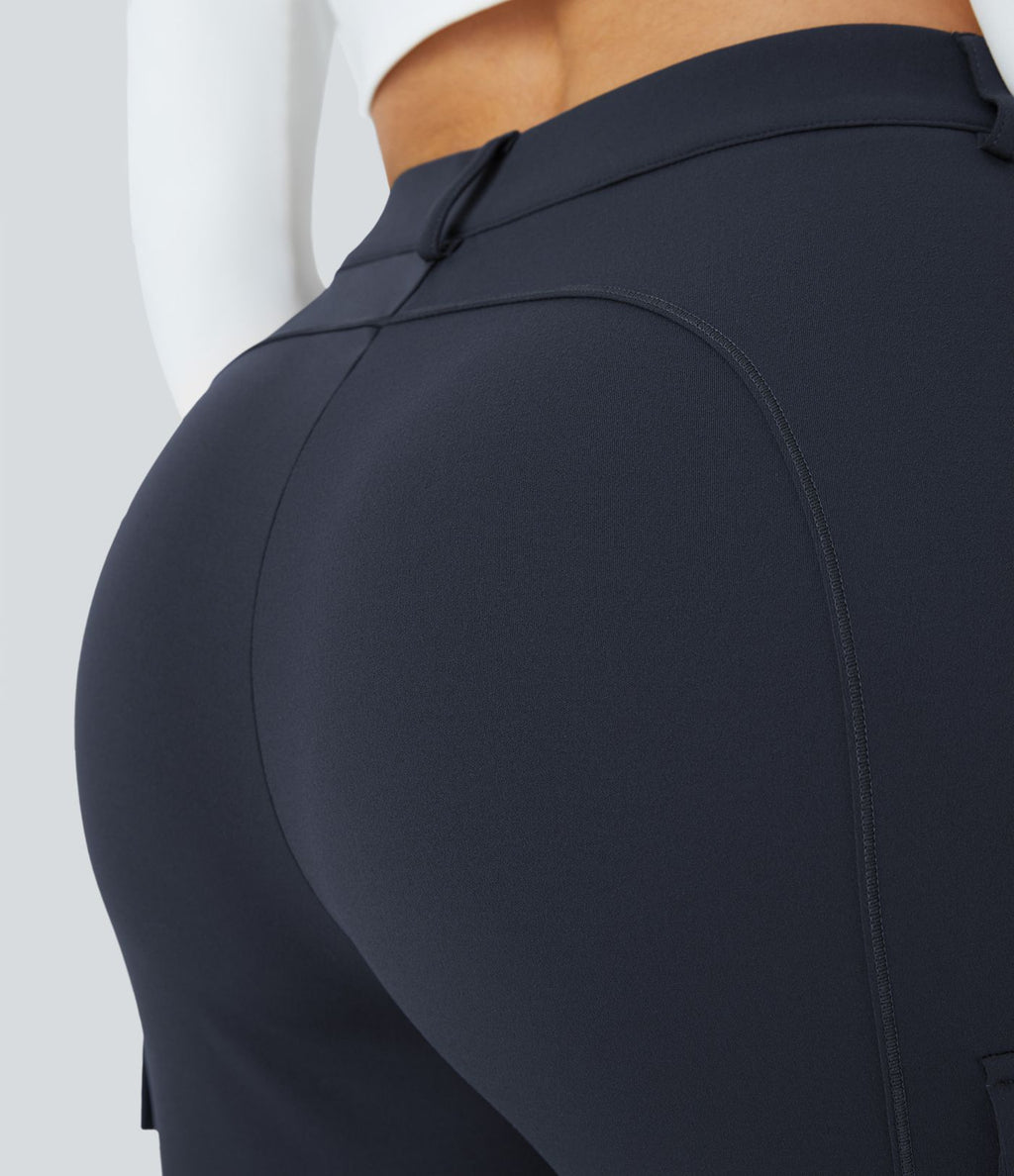 Pantalon cargo ajusté uni taille haute DayStretch avec poches zippées