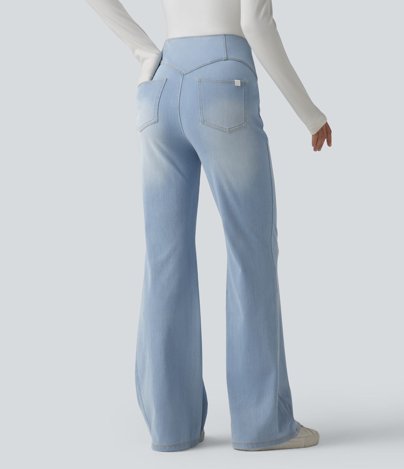 Halara Flex™ Jean évasé casual taille haute ventre plat avec poches