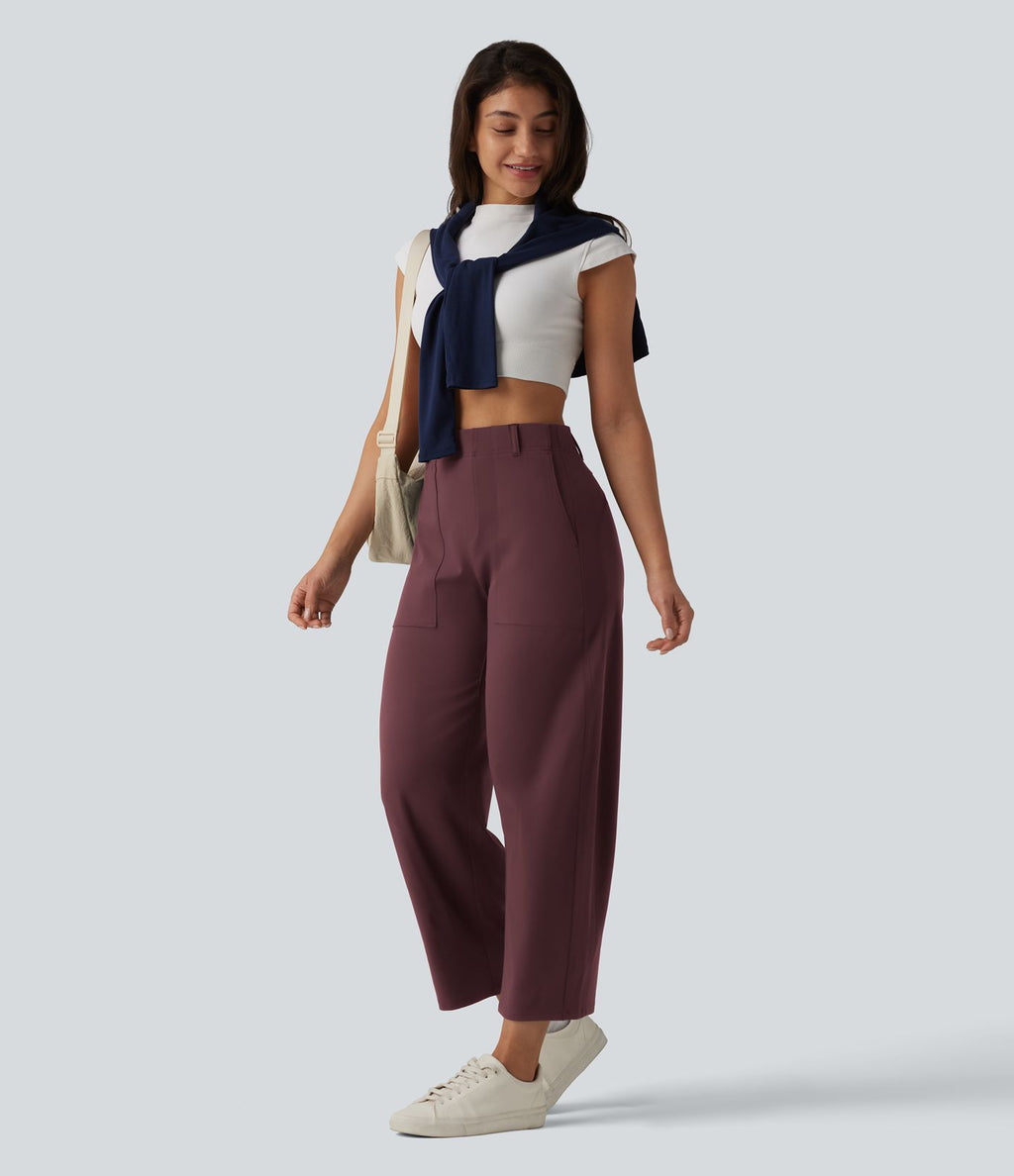Pantalon barrel DayStretch taille haute avec poches