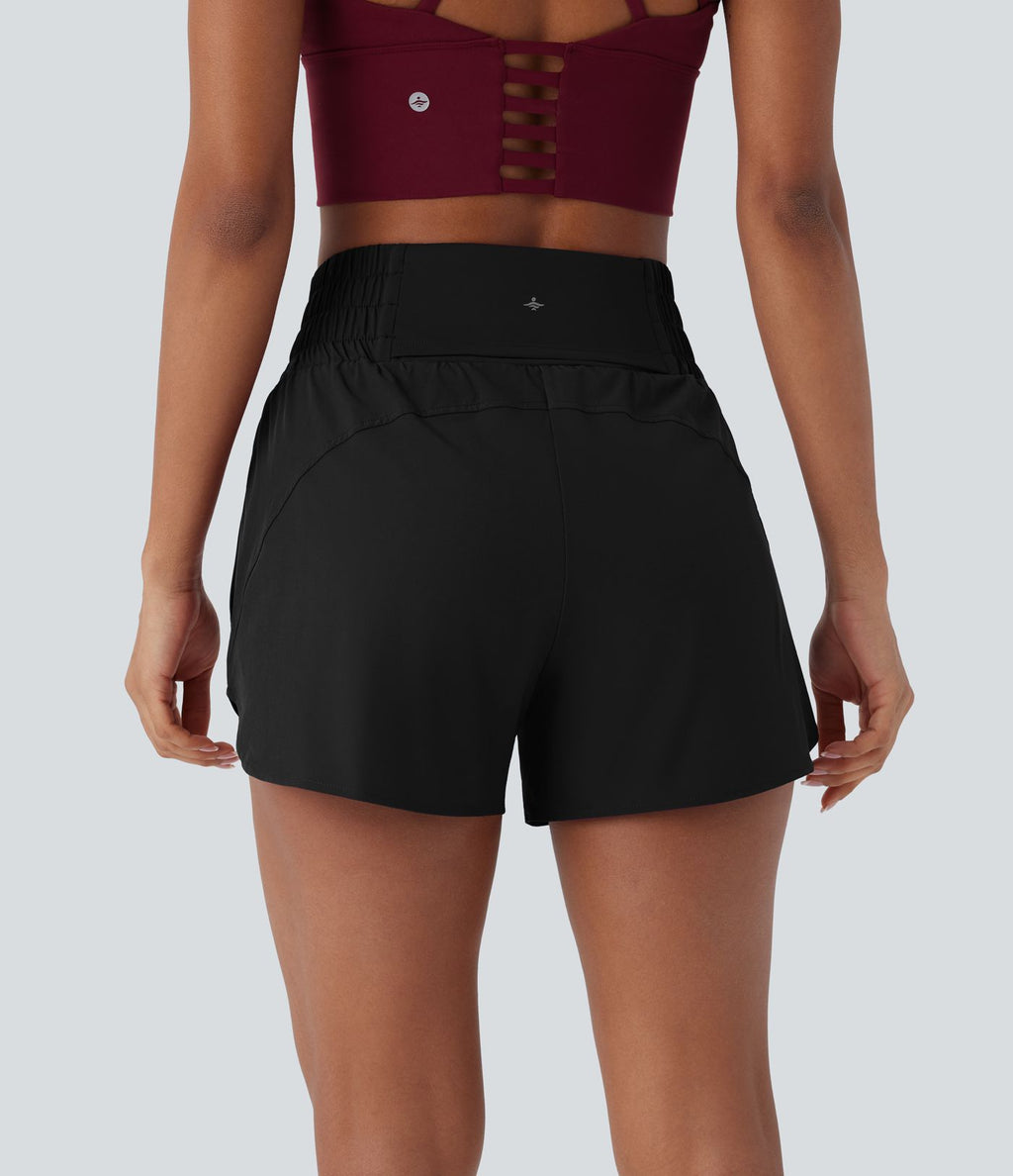 Short de course à pied Breezeful™ 2-en-1 séchage rapide, taille haute à poches multiples, ourlet arrondi 8,8cm
