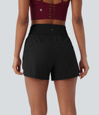 Short de course à pied Breezeful™ 2-en-1 séchage rapide, taille haute à poches multiples, ourlet arrondi 8,8cm