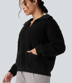 Pull col tailleur manches raglan longues avec poches