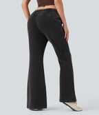 Jean évasé jogging molleton français Halara Flex™ taille mi-haute avec poches