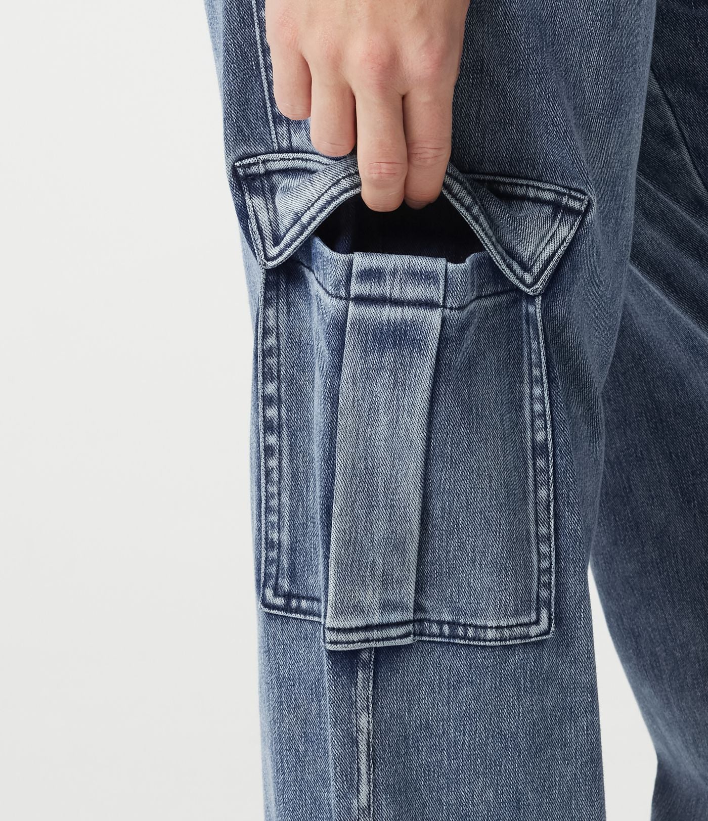 Jogging cargo casual en denim Halara Flex™ taille mi-haute avec poches