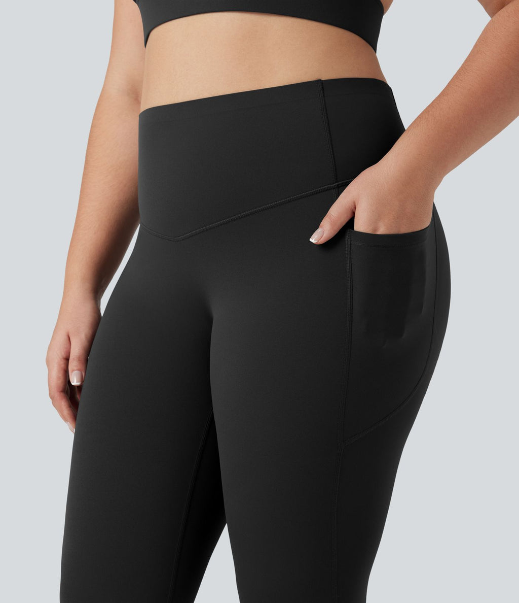 Jupe-short de tennis courte 2-en-1 gainante taille haute avec poches