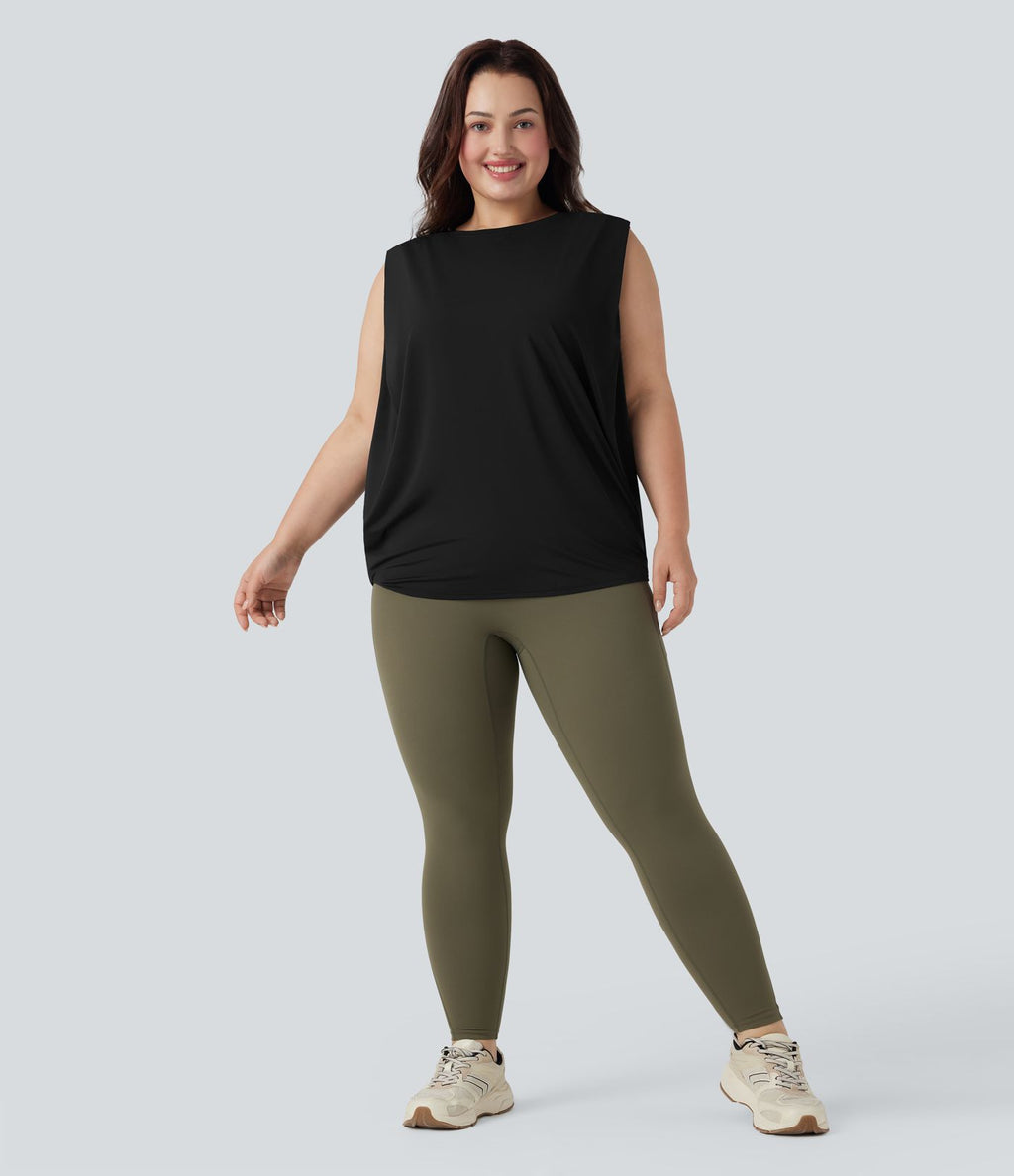 Débardeur yoga grande taille col rond Cool Touch - UPF50+