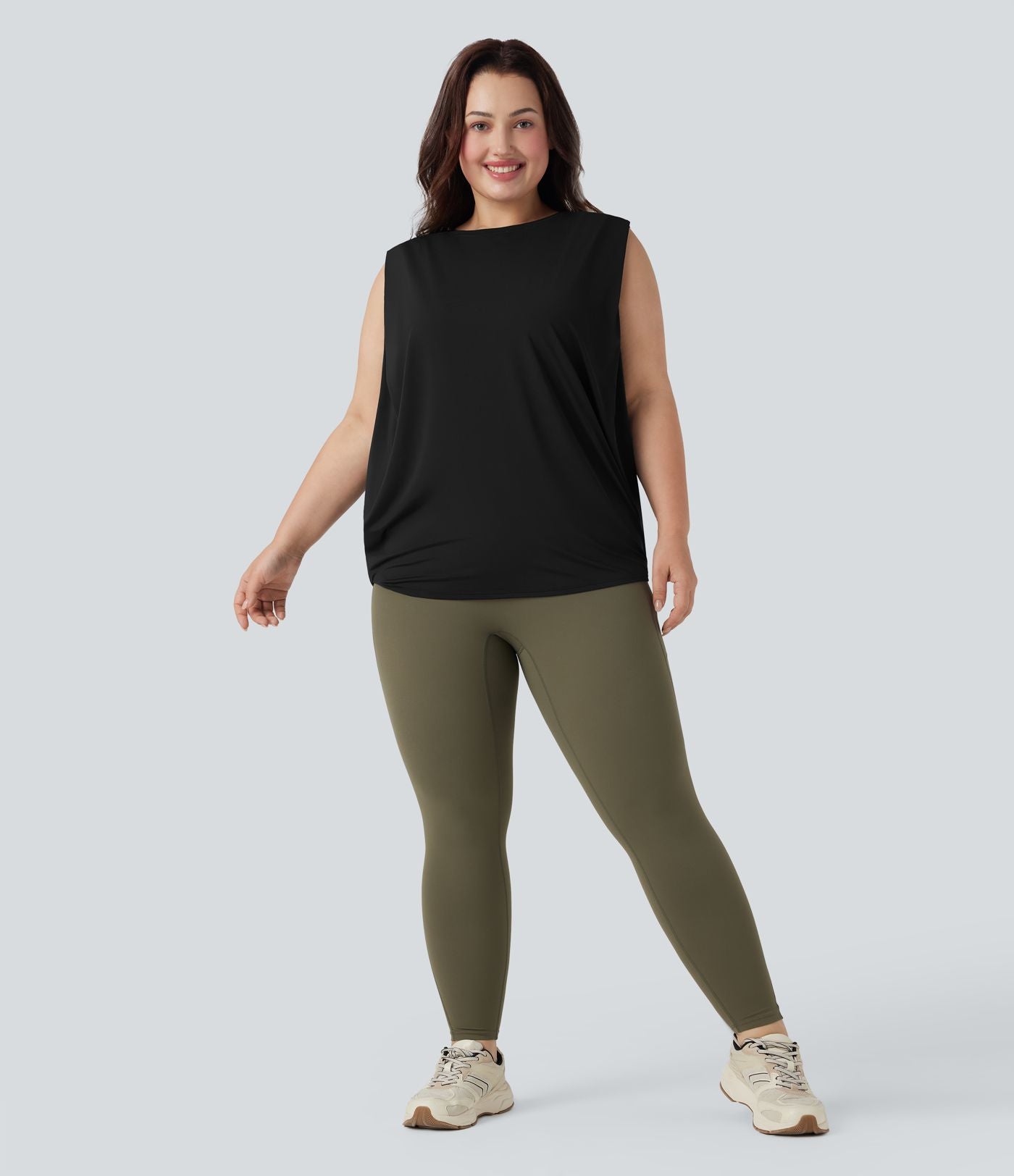 Débardeur yoga grande taille col rond Cool Touch - UPF50+