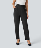 Pantalon tailleur Halara Flex™ fuselé uni, taille haute, avec poches