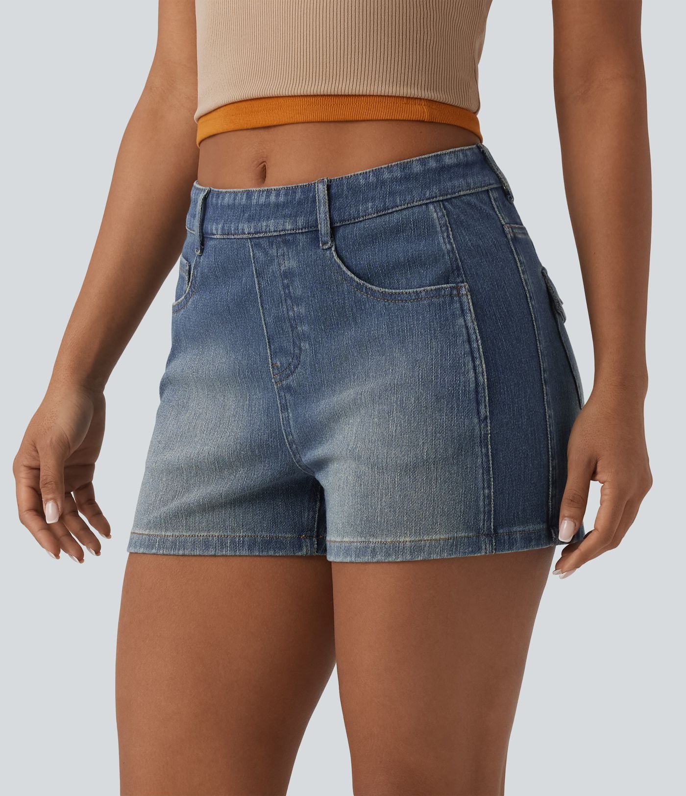 Short tailleur Halara Flex™ denim casual taille mi-haute 7,5 cm avec poches