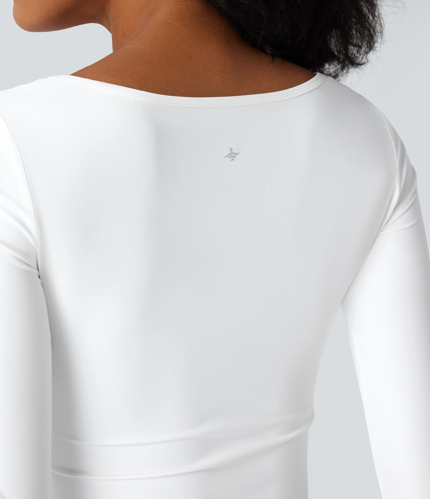 Haut de sport entraînement SoftlyZero™ Airy col carré manches longues froncé effet frais InstantCool