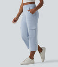 Jean cargo court casual jambe droite taille mi-haute Halara Flex™ avec poches