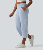 Jean cargo court casual jambe droite taille mi-haute Halara Flex™ avec poches
