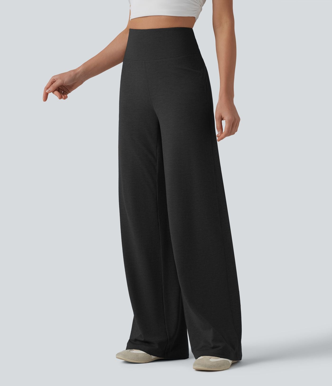 Pantalon droit taille haute ventre plat avec poche
