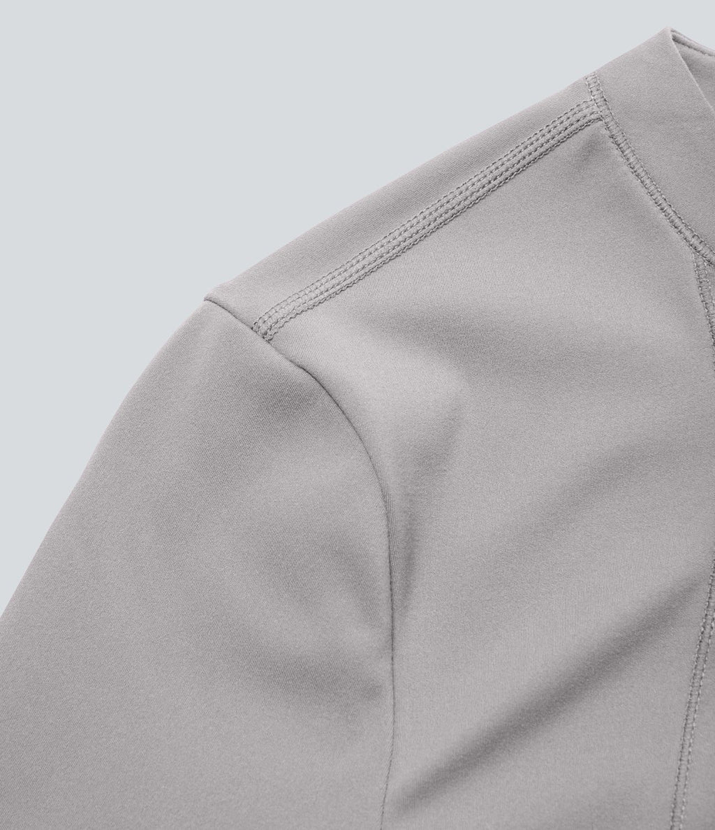 Softlyzero™ Plush Top Sport de Golf Court à Manches Longues avec Trou pour Pouce et Demi-Zip