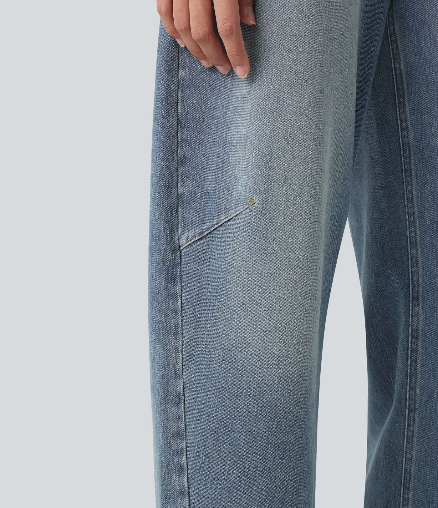 Jean coupe barrel Halara Flex™ taille haute avec poches