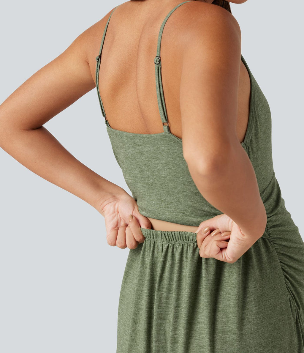 Combinaison de maternité chinée à jambes larges avec poches et accès facile Easy Peasy