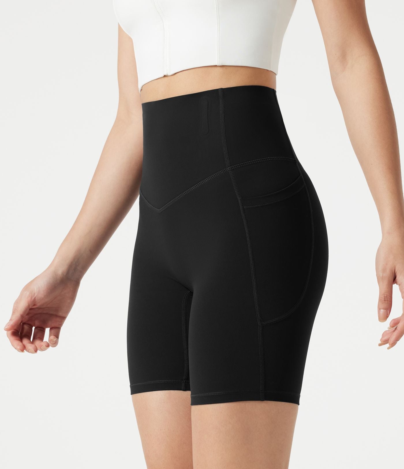 Short cycliste gainant taille haute Halara UltraSculpt™ 17,5 cm avec poches