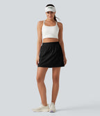 Jupe mini de tennis 2 en 1 taille haute avec poches