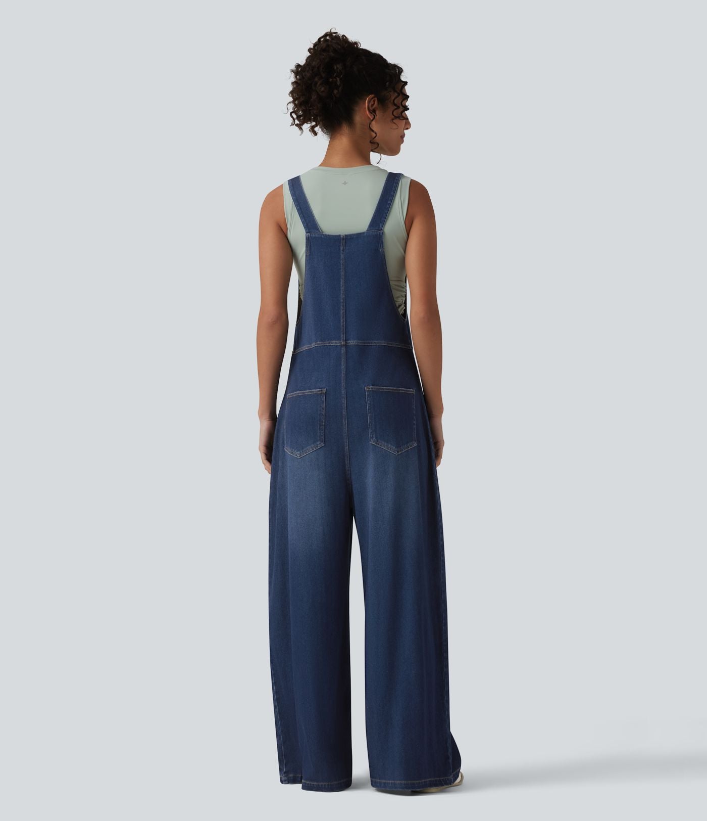 Halara Flex™ Salopette casual ample en lyocell drapé lavé bretelles réglables avec poches