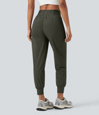 Jogging de danse fuselé froncé séchage rapide effet frais InstantCool taille haute avec cordon de serrage et poches, protection solaire UPF40+