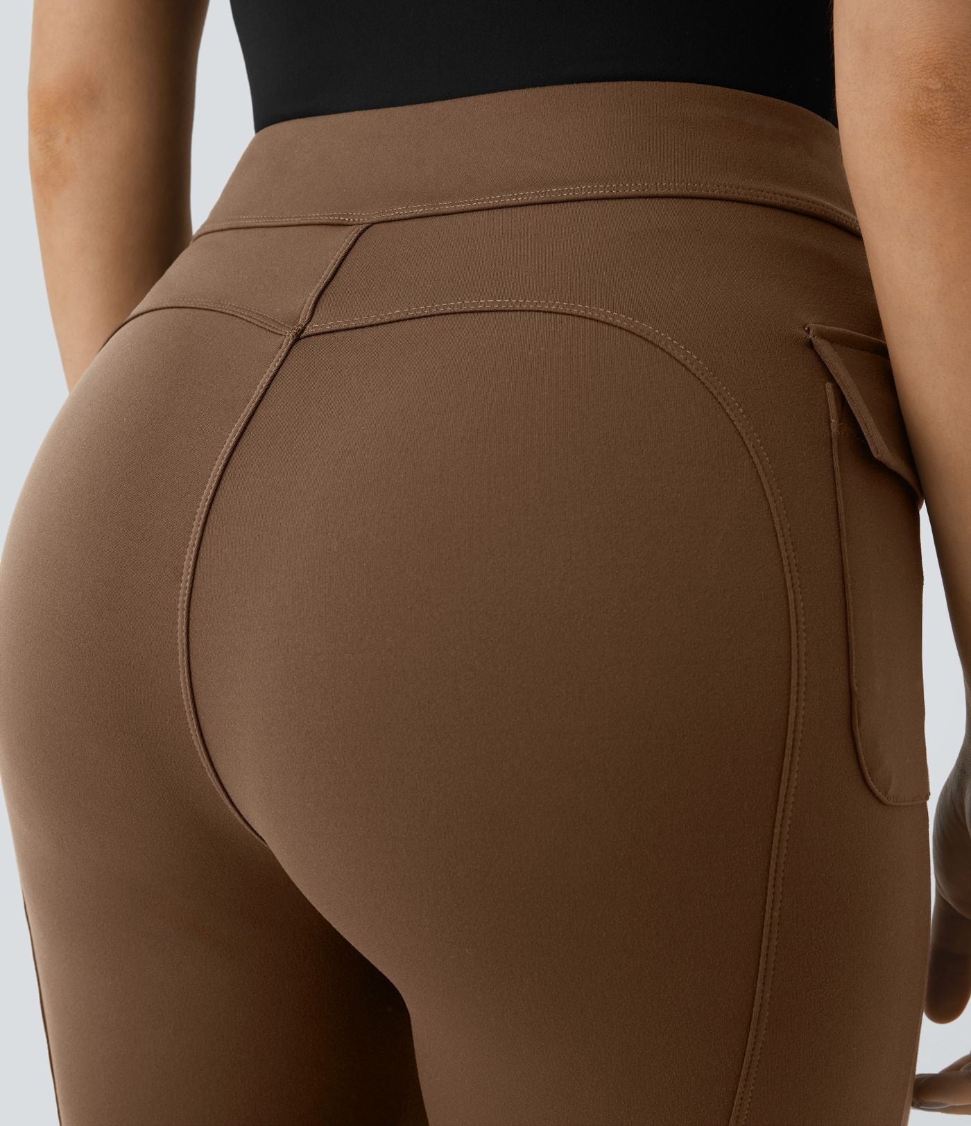 Pantalon cargo décontracté évasé taille haute avec poches à rabat latérales