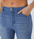 Jean skinny 7/8 décontracté taille basse Halara Flex™ avec poches zippées