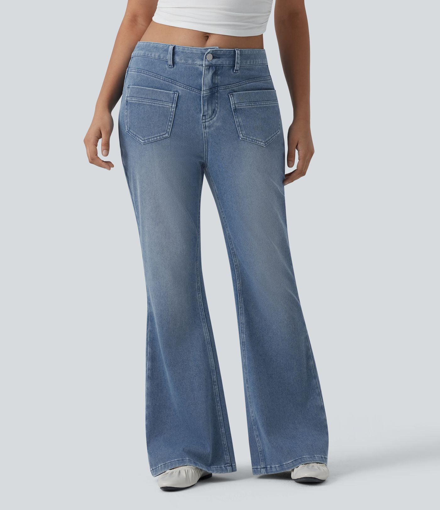 Jean évasé Halara Flex™ casual taille mi-haute avec poches