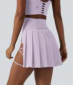 Jupe de danse courte plissée 2-en-1 Breezeful™ taille haute séchage rapide avec ourlet asymétrique et poches – Version longue