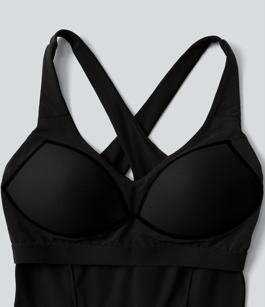 Débardeur yoga Halara UltraSculpt™ 2-en-1 push-up col V profond dos croisé