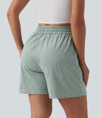 Short ample décontracté taille haute avec cordon de serrage 12,5 cm et poches