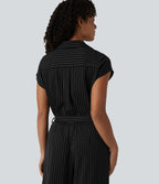 Combinaison chemise manches courtes bureau à effet frais avec ceintures et poches, accès facile Easy Peasy