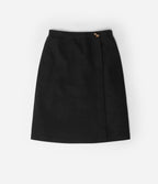 Jupe tailleur midi taille haute en polaire à poches